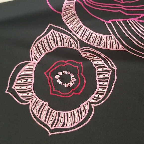 New York & Company Blk/Pink/ Red Knit Skirt with Beaded Detailing - Picture 4 of 6